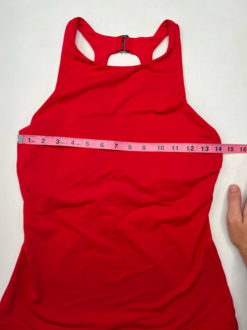 Athleta Maldives Bra Cup Tankini high neck 34D/DD cherry red - Picture 6 of 9